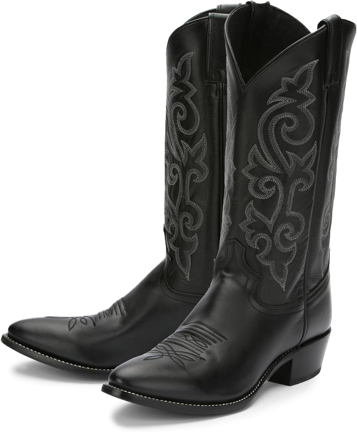justin boots ブラックレザーウエスタンブーツ USA製 Justin ジャスティン ウエスタンブーツ 26.5cm 黒